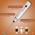 Mixer Elétrico Portátil USB Recarregável – Espumador de Leite, Shakes, Cappuccinos e Bebidas Cremosas – 3 Velocidades, Aço Inoxidável, Leve e Fácil de Limpar. - Imagem 7