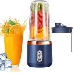 Liquidificador pessoal | Mini liquidificador portátil 400 ml para shakes – Copo suviagem com 6 lâminas, liquidificador suco, máquina mistura alimentos para bebês para casa, cozinha, - Imagem 9