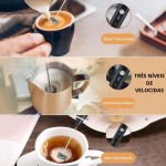 Mini Mixer Portátil Misturador de Bebidas Batedor Espumador de Leite USB Recarregável Cozinha Cafe Ovo - Preto - Premium - Imagem 3