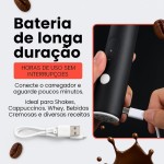 Mini Mixer Portátil Misturador de Bebidas Batedor Espumador de Leite USB Recarregável Cozinha Cafe Ovo - Preto - Premium - Imagem 6