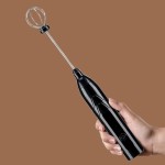 Mini Mixer Portátil Misturador de Bebidas Batedor Espumador de Leite USB Recarregável Cozinha Cafe Ovo - Preto - Premium - Imagem 7