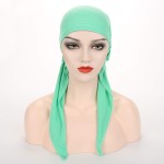 Lenço feminino turbante quimioterápico para cabeça sem cadarço pré-amarrado bandana cobertura de cabelo para dormir - Imagem 4