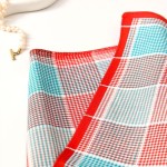 3 lenços femininos 43 x 43 cm de cor mista xadrez para mulheres conjunto clássico de bolso quadrado - Imagem 4