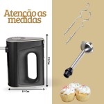 Mixer Multifuncional Batedeira De Mão Elétrica 800W 4 Em 1 Misturador Batedor 110V - Imagem 6