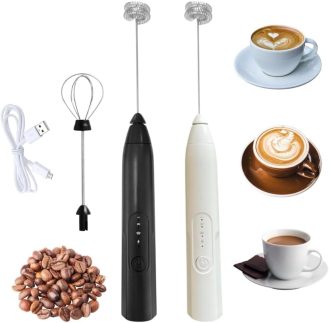 Mini Mixer Portátil Misturador de Bebidas Batedor Espumador de Leite Café Whey Batedor de Ovos Outras Bebidas, 3 Velocidades Multiuso Cozinha USB Linha Prime