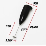 Mini Mixer Portátil para BebidasPremium - Inox e Plástico Preto á pilhas - Eficiente e Compacto para Batidas e Misturas Rápidas. - Imagem 3