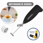 Mini Mixer Portátil para BebidasPremium - Inox e Plástico Preto á pilhas - Eficiente e Compacto para Batidas e Misturas Rápidas. - Imagem 4