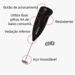 Mini Mixer Portátil para BebidasPremium - Inox e Plástico Preto á pilhas - Eficiente e Compacto para Batidas e Misturas Rápidas. - Imagem 5