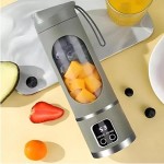 Mini Liquidificador Portátil Blender Personal com 8 Lâminas Recarregável - Shakeira Elétrica para Viagens, Academia e Liquidificador Pequeno(branco) - Imagem 5