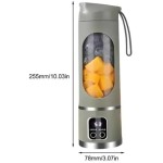 Mini Liquidificador Portátil Blender Personal com 8 Lâminas Recarregável - Shakeira Elétrica para Viagens, Academia e Liquidificador Pequeno(branco) - Imagem 9