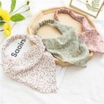 8 lenços femininos com faixa elástica floral, lenço de cabeça de tecido floral fino, cachecol triangular europeu e americano - Imagem 5