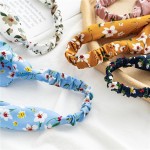 8 lenços femininos com faixa elástica floral, lenço de cabeça de tecido floral fino, cachecol triangular europeu e americano - Imagem 6