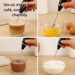 Misturador Bebidas Mini Mixer Elétrico Portátil para Café Ovos Fuê 3 Velocidades Batedor Recarregável Premium Mundo F&s - Imagem 5