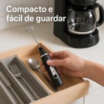 Misturador Bebidas Mini Mixer Elétrico Portátil para Café Ovos Fuê 3 Velocidades Batedor Recarregável Premium Mundo F&s - Imagem 6
