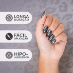 Esmalte Cinza Risqué & Chilli Beans Profundezas do Meu Eu Metálico 8ml - Imagem 4