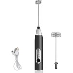 Mini Mixer Misturador de Bebidas Batedor de Ovos Processador Elétrico Recarregável Portátil Inox Fuê Multiuso Premium Turbo Sem Fio Carregamento Usb Três Velocidades - Imagem 7