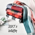 Clothirily Cachecol feminino de inverno, lenços xadrez modernos com toque de caxemira para mulheres, xales e envoltórios de pashmina, cachecol longo - Imagem 6
