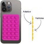 Suporte de Silicone Ventosas para Celular – Fixação em Espelhos e Superfícies Lisas Preto - Imagem 4