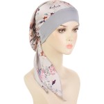 Lenço de cabeça de quimioterapia pré-amarrado para mulheres, gorros, estampa de câncer, bandana slip on, headwrap caveira, turbante, boné - Imagem 4