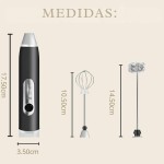 Mini Mixer Recarregável Sem Fio USB Inox Três Velocidades Espumador de Leite Bebidas Batedor de Ovos Portátil – Premium - Imagem 3