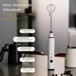 Mini Mixer Elétrico Portátil Recarregável USB – 3 Velocidades | Batedor de Ovos, Leite e Café | Potente e Prático - Imagem 3