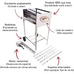Churrasqueira Portátil com Rodinha e Grill Giratório 5 Espetos Issi Grill - Imagem 3