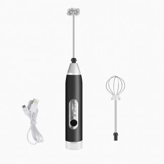 Genérico Mini Mixer Portátil Elétrico Recarregável, Misturador de Bebidas, Café, Ovos e Whey com Fuê, Cores Preto ou Branco (PRETO)