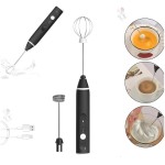Genérico Mini Mixer Portátil Elétrico Recarregável, Misturador de Bebidas, Café, Ovos e Whey com Fuê, Cores Preto ou Branco (PRETO) - Imagem 3
