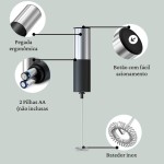 Mini Mixer Portátil com Copo Medidor 570ml – Espumador de Leite para Café, Batedor de Ovos e Misturador para Whey Protein – A Pilha, Sempre Pronto - Imagem 4