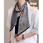 kcctoo Lenço longo de seda de 150 cm feminino moda quadrada lenço de cetim para saco lenços de cabelo presente 150 x 15 cm - Imagem 4