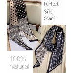 kcctoo Lenço longo de seda de 150 cm feminino moda quadrada lenço de cetim para saco lenços de cabelo presente 150 x 15 cm - Imagem 6