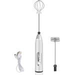 Mixer Elétrico Portátil USB Recarregável para Bebidas – Espumador de Leite em Aço Inox – Ideal para Cappuccino, Ovos, Shakes e Whey – Compacto, Prático e Fácil de Limpar - Imagem 6