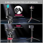 ULANZI MT-44 Tripé para Celular Extensível, 150cm com Clip 2 em 1 e Cabeça Esférica 360° para iPhone/Sony/Canon/DJI Osmo Action, Tripé de Viagem Leve - Imagem 7