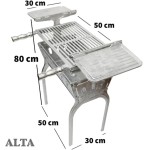 Churrasqueira Mund 80cm Portátil Em Alumínio Fundido Com 2 Bandejas - Imagem 3