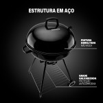 Churrasqueira A Carvão Portátil Aço Inox Esmaltado Hamilton Beach American Style Bafo - Imagem 5