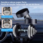 Suporte magnético portátil dobrável para celular, sucção a vácuo ajustável, suporte magnético de dupla face para carro/espelho/academia-IT (Preto) - Imagem 7