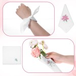 12 lenços femininos, lenços vintage de renda floral de algodão bordados de renda para mulheres, lembrancinhas de festa de casamento e chá - Imagem 3