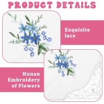 12 lenços femininos, lenços vintage de renda floral de algodão bordados de renda para mulheres, lembrancinhas de festa de casamento e chá - Imagem 6