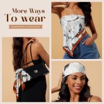 Cicy Bell Lenço de cabeça feminino Boho floral estampado seda cetim lenços de cabelo bandanas de pescoço quadrado para bolsas cachecol 90 cm - Imagem 4