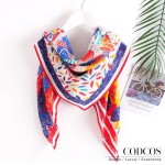 CODCOS Cachecol feminino de seda com sensação de 70 cm quadrado de cetim para cabelo bandana - Imagem 4