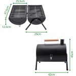 Churrasqueira Portátil Bafo com Grelha Dupla Face, Chaminé, para Camping e Jardim - Imagem 4