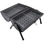 Churrasqueira Portátil Bafo com Grelha Dupla Face, Chaminé, para Camping e Jardim - Imagem 5