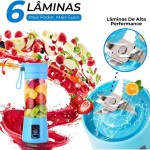 Mini Liquidificador Portatil Mixer Portatil Shake Coqueteleira Eletrica Sem Fio (ROXO) - Imagem 3