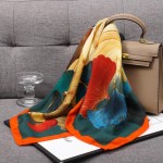 Lenço de cabeça de cetim sedoso para mulheres lenço de cabelo bandanas médio quadrado leve moda lenços de pescoço 70 × 70 centímetros - Imagem 3