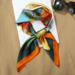 Lenço de cabeça de cetim sedoso para mulheres lenço de cabelo bandanas médio quadrado leve moda lenços de pescoço 70 × 70 centímetros - Imagem 5