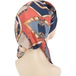 Lenço de cabeça de quimioterapia pré-amarrado para mulheres com estampa sedosa, bandana para cabeça, turbante, câncer, acessório para a cabeça - Imagem 7