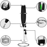 Mixer Elétrico de Leite Portátil Com Suporte Metálico Silencioso Mini Mixer Bebidas de Aço Inox Misturador - Imagem 3