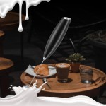 Mixer Elétrico de Leite Portátil Com Suporte Metálico Silencioso Mini Mixer Bebidas de Aço Inox Misturador - Imagem 7