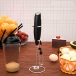Mixer Elétrico de Leite Portátil Com Suporte Metálico Silencioso Mini Mixer Bebidas de Aço Inox Misturador - Imagem 9