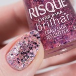 Esmalte Risqué Livre para Brilhar Glitter Rosa Cravejada no Glitter 8ml - Imagem 3